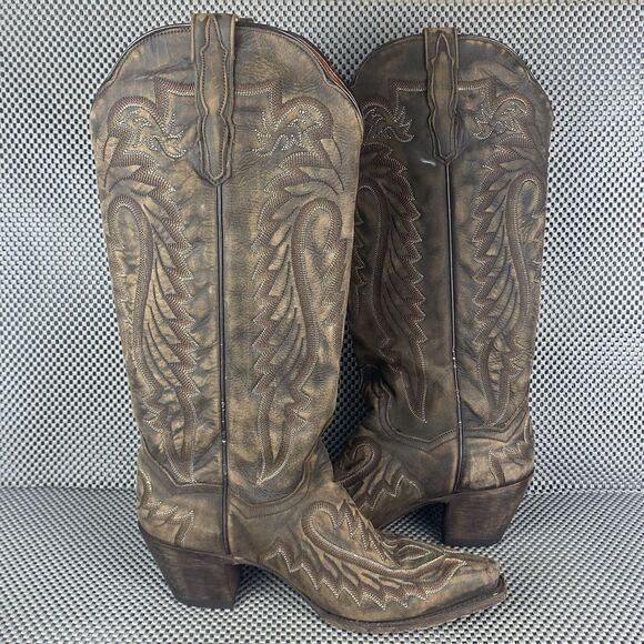 Dan Post Heather Cowboy Boots Womens 9 M Brown Leather Western Made In Mexico - Picture 3 of 16